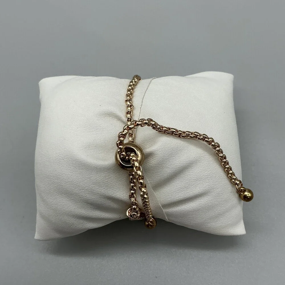 MOP Dial Womens Watch 28mm Gold Tone Heart Crystal Bolo Adjustable Bracelet